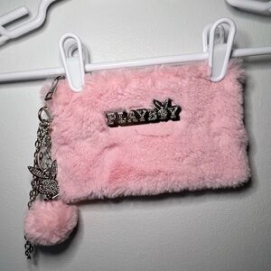 Playboy Pink Faux Fur Wristlet